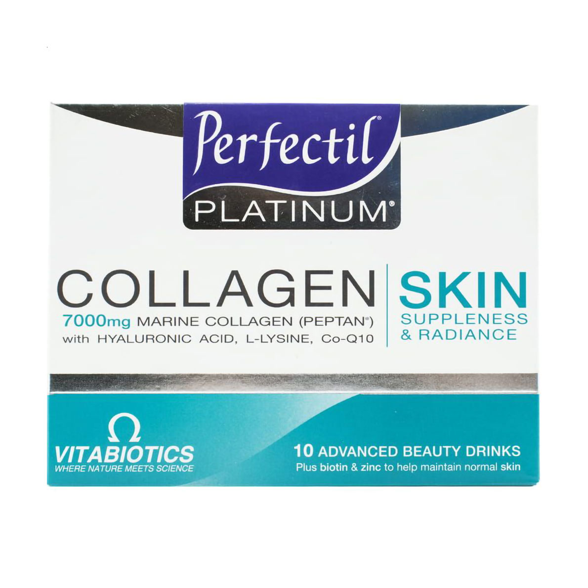 Колаген для шкіри Vitabiotics Perfectil Platinum Collagen Skin, в рідині, 10*50 мл